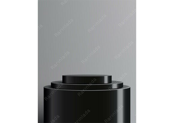 3D Black Glossy Cylindrical Podium