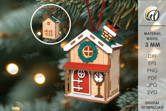 3D Christmas House Tree Ornament Laser: A Digital Blueprint for Holiday Creations