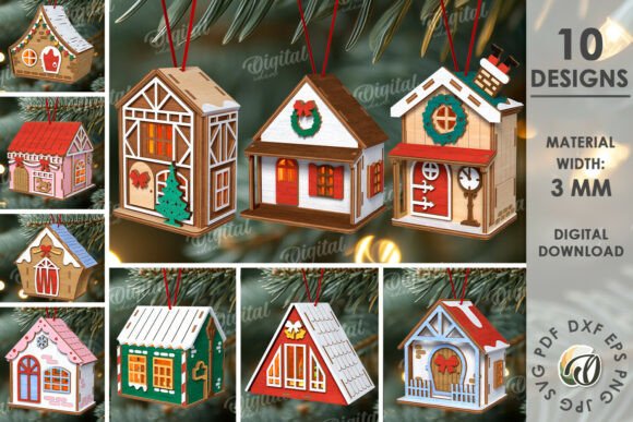 3D Christmas House Tree Ornaments Bundle: A Digital Blueprint for Modern Holiday Decor