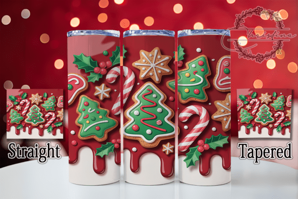 3D Christmas Tree Cakes Inflated Tumbler: A Festive Digital Design Solution