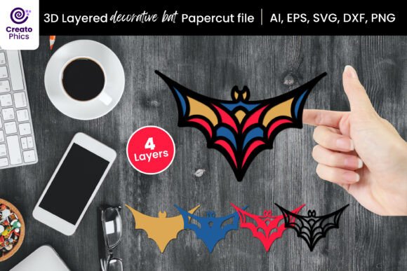 3D Layered Bat Papercut: A Visual Design Masterpiece