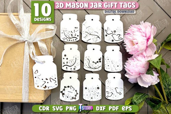 3D Mason Jar Gift Tags Bundle Paper Tag: Elevating Your Handmade Gifts