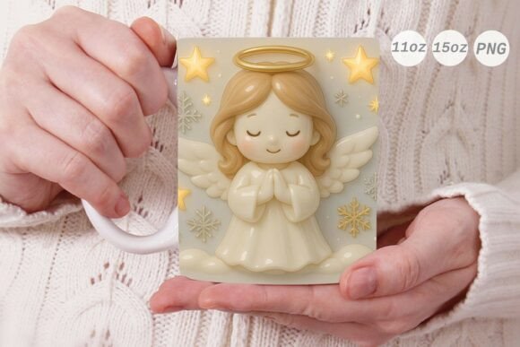 3D Porcelain Effect Angle Xmas Mug Wrap: Elevating Your Holiday Sublimation Projects