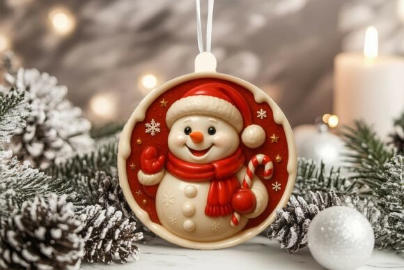 3D Porcelain Snowman Christmas Ornament: A Digital Design Evaluation