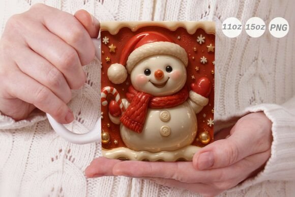 3D Porcelain Snowman Xmas Mug Wrap: A Strategic Asset for Holiday Sales