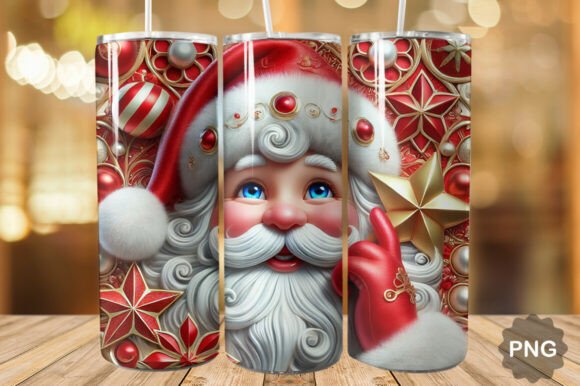 3D Santa Christmas Tumbler Wrap: Elevating Holiday Crafting with High-Resolution Digital Art