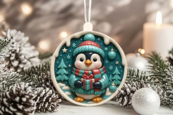 Bringing Holiday Magic to Life with the 3D Porcelain Panda Christmas Ornament