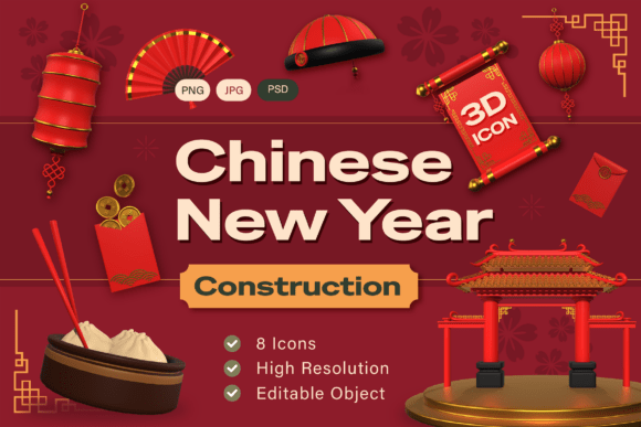 Chinese New Year 3D Icon Pack: Elevate Your Design