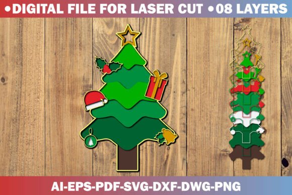 Christmas Tree 3D SVG Multilayered Cut