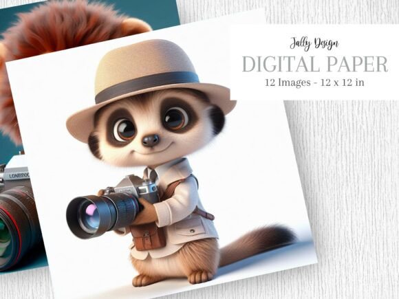Cute 3d Animals Photographer Clipart 15: A Creative Resource for Digital Designers
