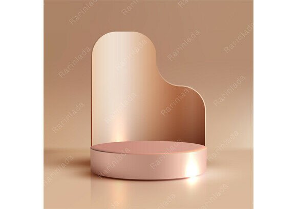 Elevating Product Presentation with the 3D Luxury Rose Gold Podium Stage