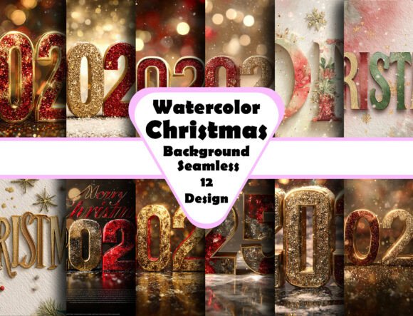 Festive 3D Text Christmas Backgrounds