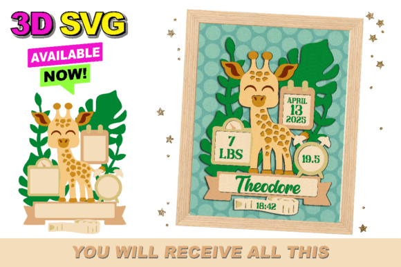 Giraffe Birth Stats Announcement 3D SVG: A Guide to Flawless Downloads and Designs