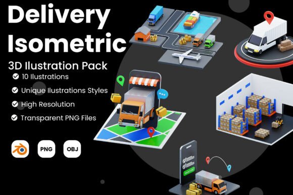 Mastering Modern Logistics Visuals: The Power of Delivery Isometric 3D Illustration Packs