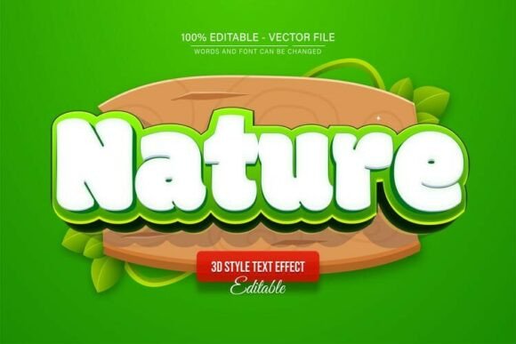 Nature 3D Text Effect Editable: A Design Asset
