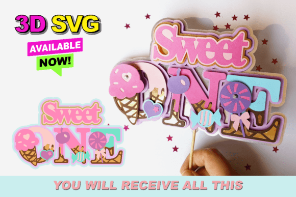 Sweet ONE Cake Topper 3D SVG: A Versatile Digital Asset for Creators