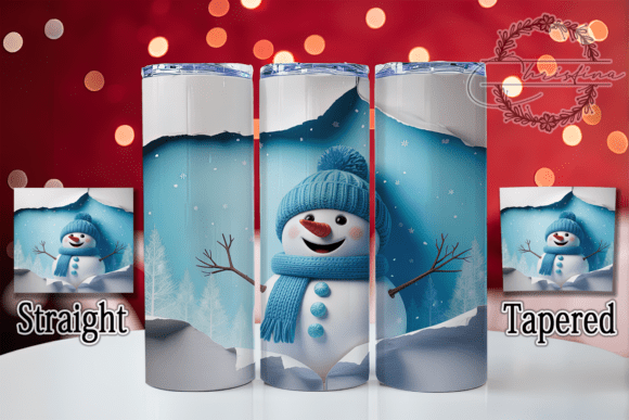 Transform Your Drinkware with the 3D Snowman Hole in Wall Tumbler Design