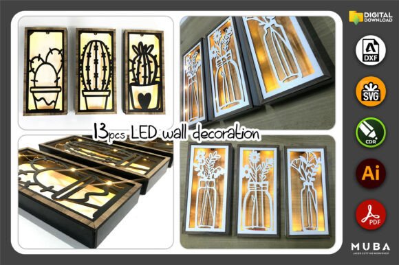 Transform Your Space with 3D LED Wall Decor SVG and Night Light Designs