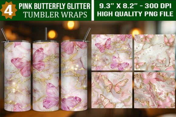 Transforming Drinkware with 3D Butterfly Glitter Tumbler Wraps