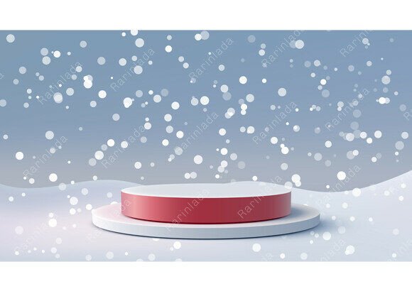 Transforming Holiday Branding: The Power of the 3D Podium Winter Scene Festive Christmas